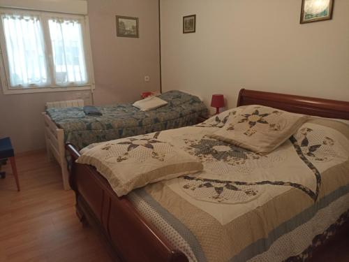 Postel nebo postele na pokoji v ubytování Les Chambres Du Rochereuil