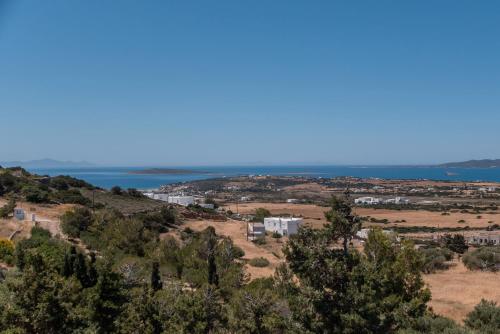 a view from the top of a hill with trees at Maggano Paros Apartments 2 in Angairiá