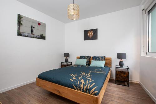 Ένα ή περισσότερα κρεβάτια σε δωμάτιο στο Two room apartment - centre historique