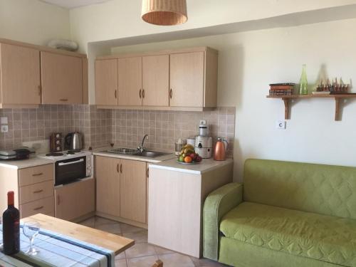 Kuchyň nebo kuchyňský kout v ubytování Erieta sea view apartment50m from the beach