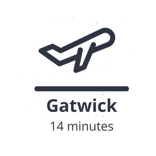 a logo for the gatwick minutes at Hidden Home in Haywards Heath