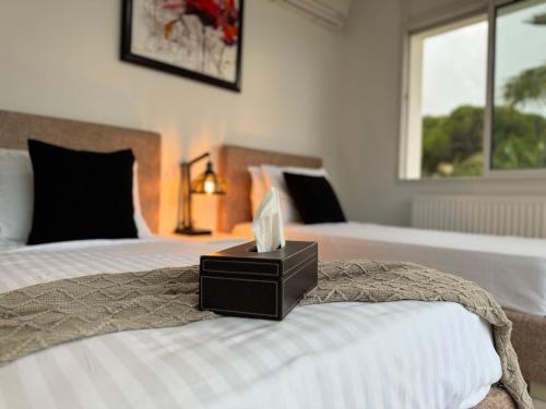 Postel nebo postele na pokoji v ubytování Gîte Ivlia