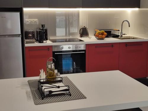 Η κουζίνα ή μικρή κουζίνα στο Seaside apartment near the city center