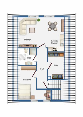 a schematic diagram of a house with internal organs at Schwalbennest in Lembruch