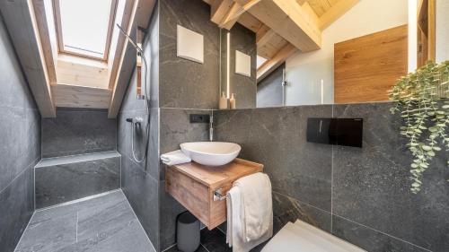 Koupelna v ubytování Alpenchalet am Hirschbach