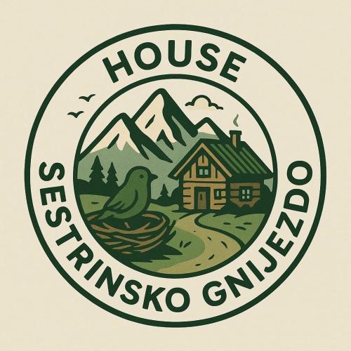a logo for a house in the mountains at House Sestrinsko gnijezdo in Šavnik