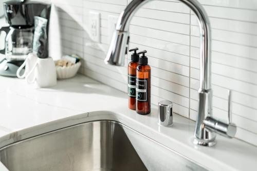 a kitchen sink with two fire hydrants on it at Sable 207 - One Bedroom in Minneapolis