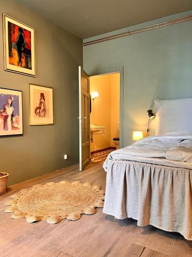 Cama o camas de una habitación en Gamla Mejeriet i Västra Värlinge