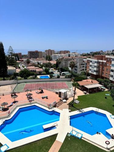 New stylish studio with pool & sea view