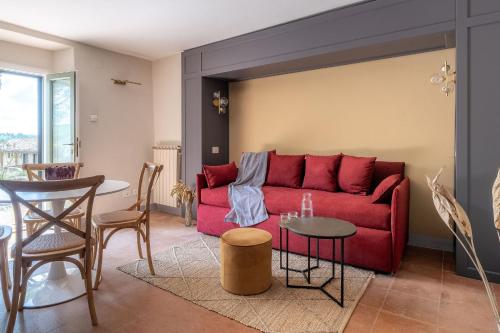 Posezení v ubytování Relais Badia a Passignano