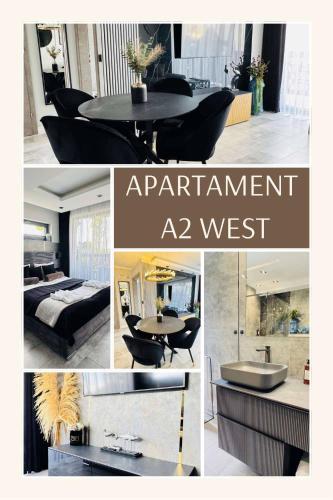 a collage of photos of a apartment a west at Apartamenty BLUE BALTIC SPA Jacuzzi & Sauna MORZE in Chłopy