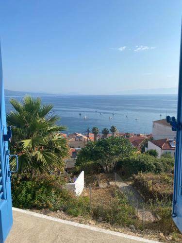 a view of the ocean from a house at Beautiful views, convenient location at Eleni's in Koroni