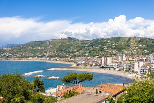 a view of a beach with boats in the water at Agropoli Home in Agropoli