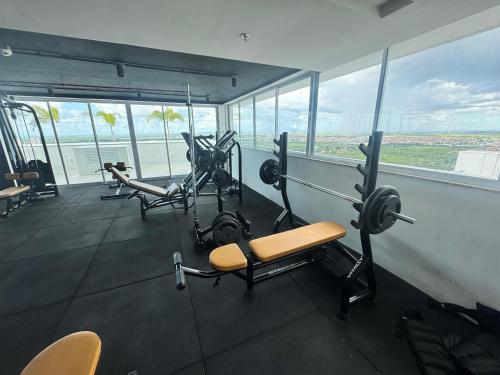 Fitness centrum a/nebo fitness zařízení v ubytování Melhor AP em Sobral de frente ao Shopping