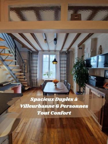 Spacieux Duplex à Villeurbanne 6 Pers Tout Comfort