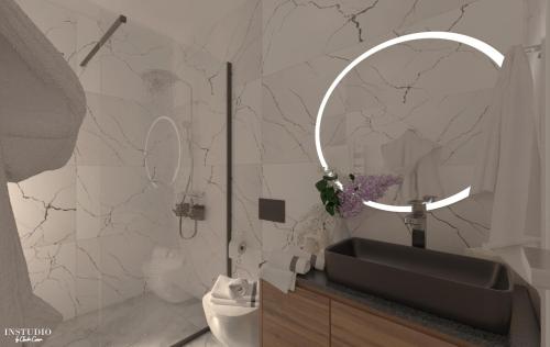 Un baño de Relaxare modernă în Timișoara casă cu birou parcare și WiFi, aproape de obiective