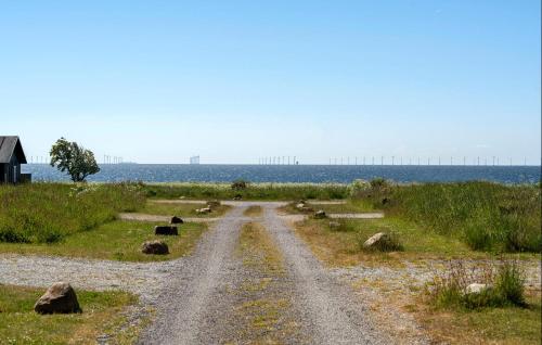 a dirt road through a field with the ocean at Cozy Home In Nysted With House Sea View in Nysted