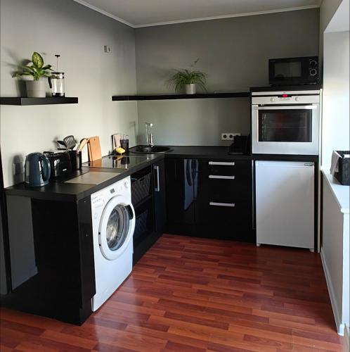 Kuchyň nebo kuchyňský kout v ubytování Mooni Apartment