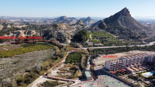 an aerial view of a city with mountains at Spa and wellness holiday in Villanueva de Río Segura