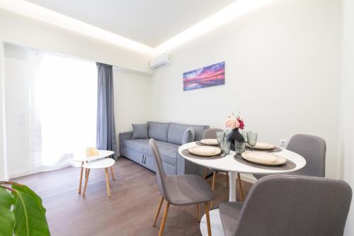 Χώρος καθιστικού στο Modern Rooms Exarchia