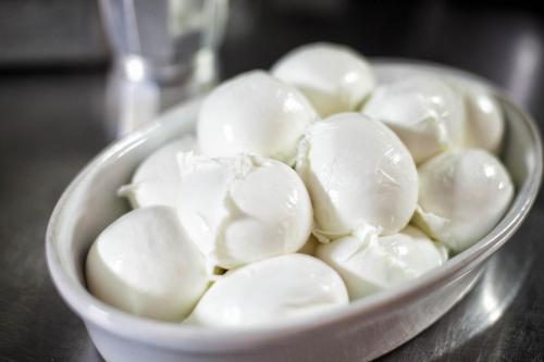a bowl of marshmallows sitting on a table at B&BMarì in Pontecagnano
