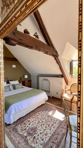Postel nebo postele na pokoji v ubytování Gîte La Blanchie Haute