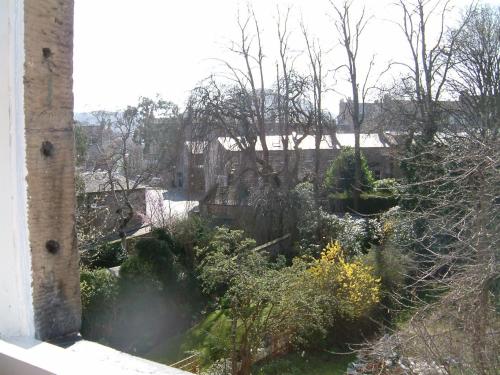 a garden view from a window of a house at Terrace hotel in Edinburgh