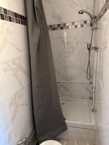 une salle de bain avec douche et toilettes dans l'établissement Daghsen, à Nice