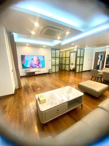a large living room with a flat screen tv at SHP Plaza Khanh Phong Homestay in Hai Phong