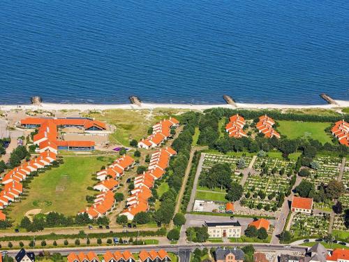 an aerial view of a resort near the ocean at 6 person holiday home on a holiday park in Sæby in Sæby