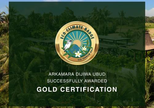 Certifikát, hodnocení, plakát nebo jiný dokument vystavený v ubytování Arkamara Dijiwa Ubud