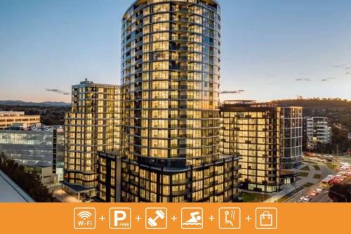 a rendering of a tall building in a city at Self-Contained Apartment in Woden By Serain in Phillip