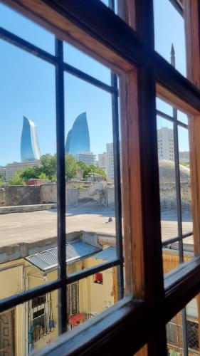a view from a window of a city skyline at Grandview Boutique Hotel in Baku