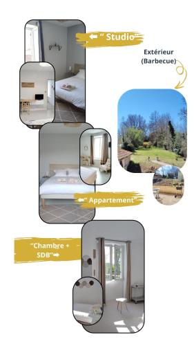 Studios ou Chambre SDB avec extérieur centre-ville Ribérac