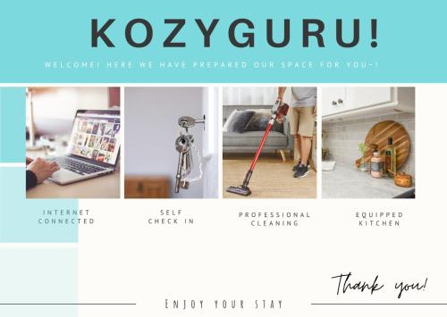 un collage de fotos de una habitación con fregona en KozyGuru | Rose Bay | 3BR Steps to Beach + Parking, en Sídney