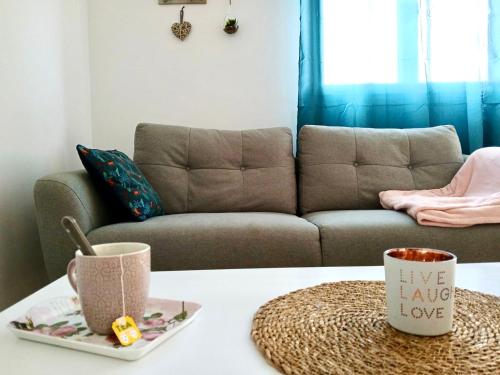 Ruang duduk di Appartement lumineux - 6 pers - 3 chambres - Parking gratuit - Tout équipé
