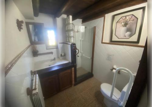 a bathroom with a sink and a toilet in it at EL PUEBLO III -venga al pueblo- in Calañas