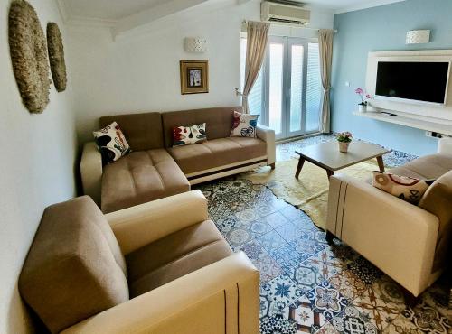 Χώρος καθιστικού στο Berg Hotel