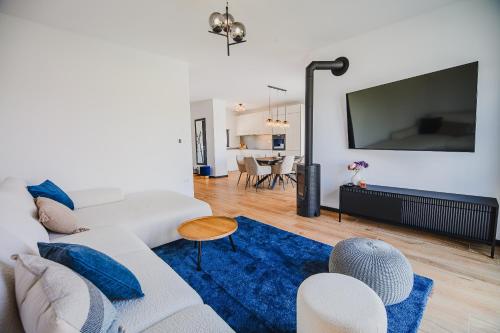 TV a/nebo společenská místnost v ubytování Villa Alps2Sea with Private Pool