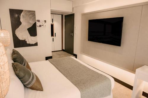 Domes Aulus Elounda All-Inclusive Resort, Adults only, Curio by Hiltonにあるテレビまたはエンターテインメントセンター