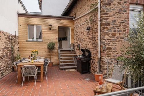 Μπαλκόνι ή βεράντα στο Ferienhaus Kapellenhof mit Infrarotsauna