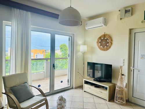 Телевизор и/или развлекательный центр в Villa Anastasia Chania