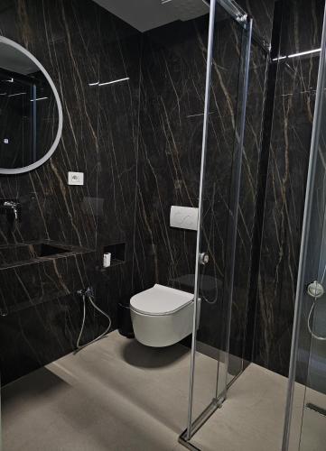 Koupelna v ubytování Hotel Agron