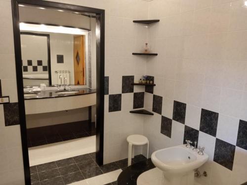 a bathroom with a sink and a toilet at ai Confini in Castelnuovo di Val di Cecina