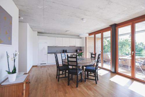 Kuchyň nebo kuchyňský kout v ubytování Terrassenwohnung 6