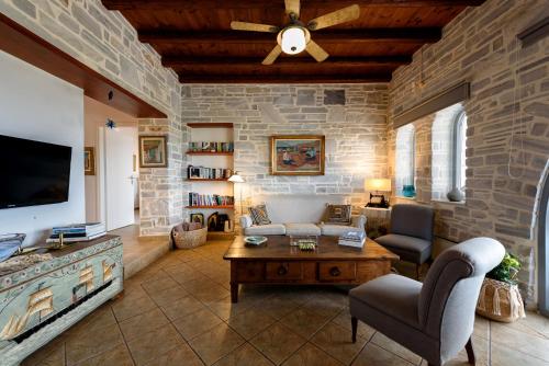 Posezení v ubytování Aegean Seashell Villa