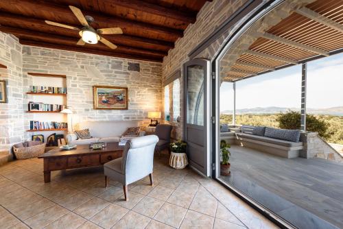 Posezení v ubytování Aegean Seashell Villa