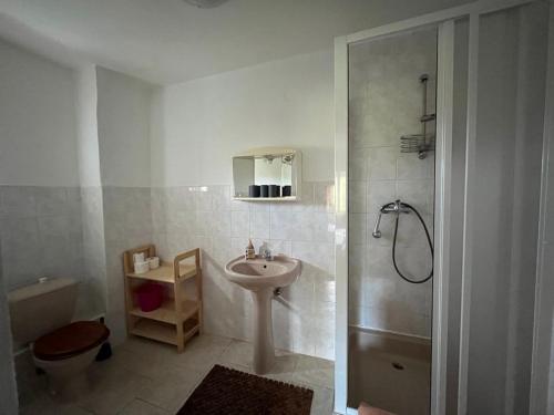 Koupelna v ubytování Apartmány Forest
