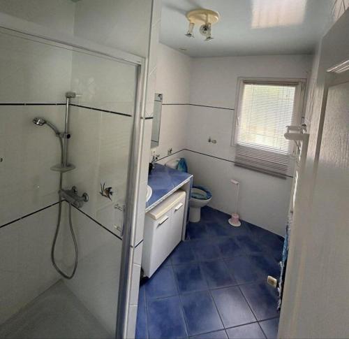 une salle de bain avec une douche, un lavabo et des toilettes dans l'établissement Belle villa - Entre Mer et Montagnes, à Corneilla-de-Conflent