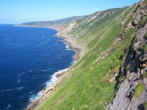 an aerial view of the ocean and a mountain at Casa Rural Olazi in Oiartzun